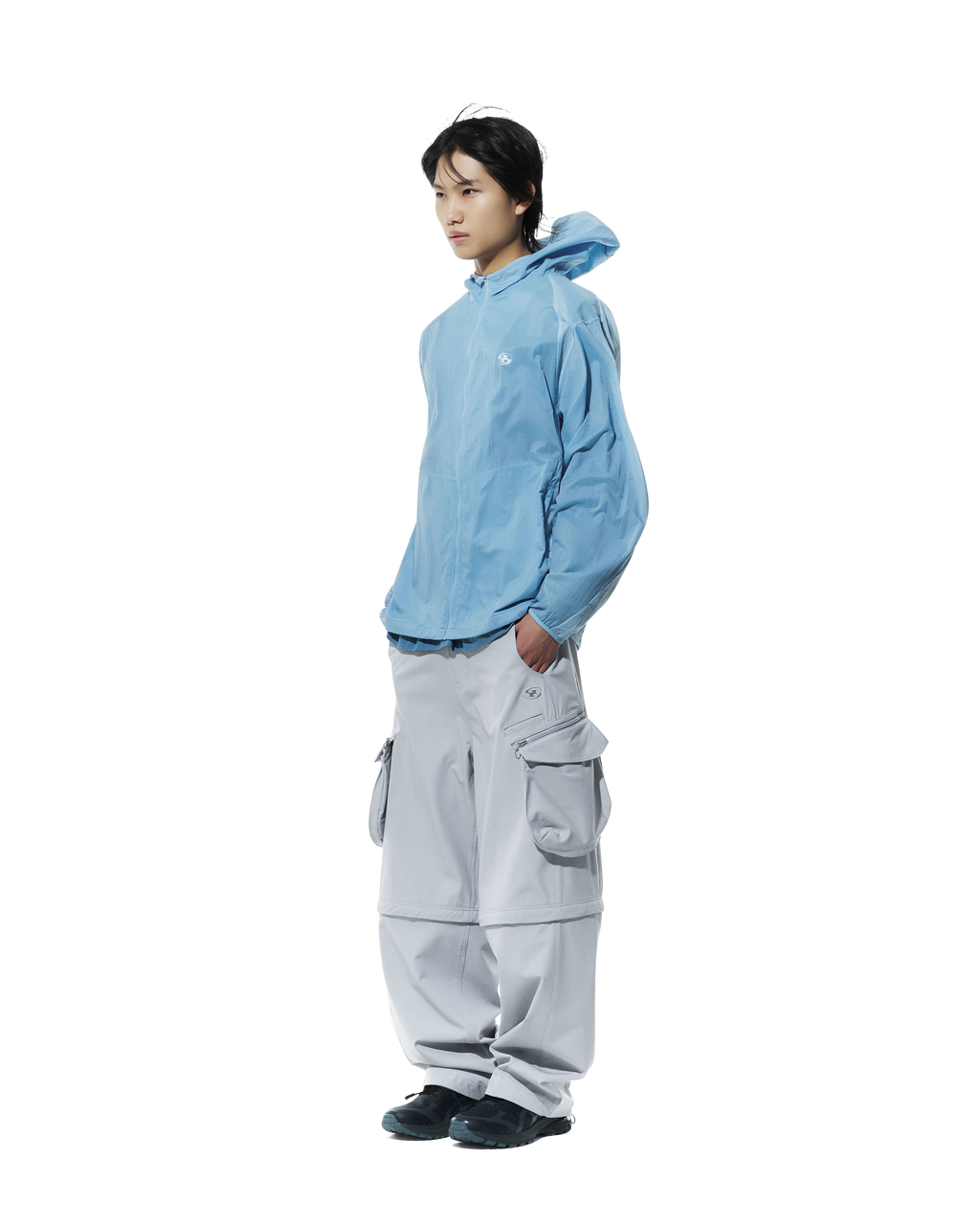 San San Gear - 2Way Pocket Pants (Blue Grey) product image 2 | TRAB K-Fashion Australia