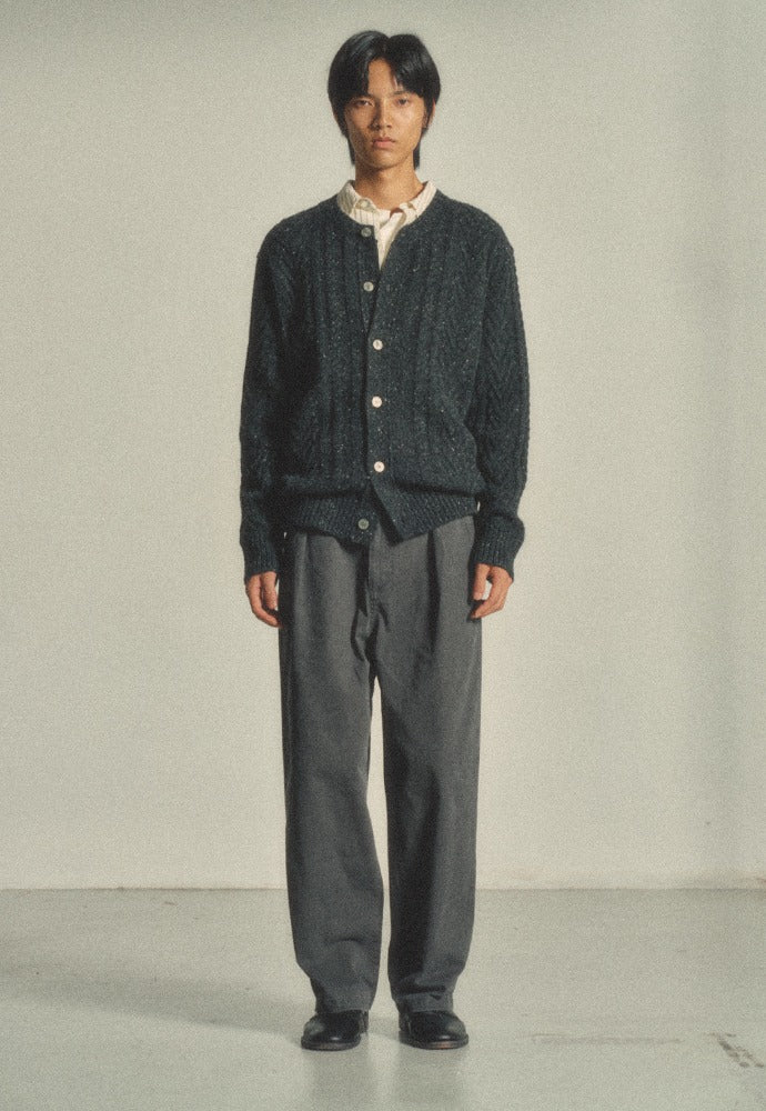 Art if acts - Fisherman Cable Cardigan (Choco Charcoal) product image 1 | TRAB K-Fashion Australia