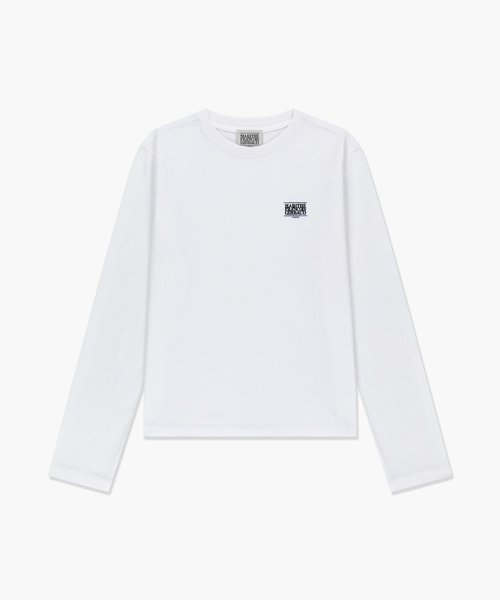 Marithe & Francois Girbaud - Small Classic Logo Long Sleeve Tee (White) product image 5 | TRAB K-Fashion Australia