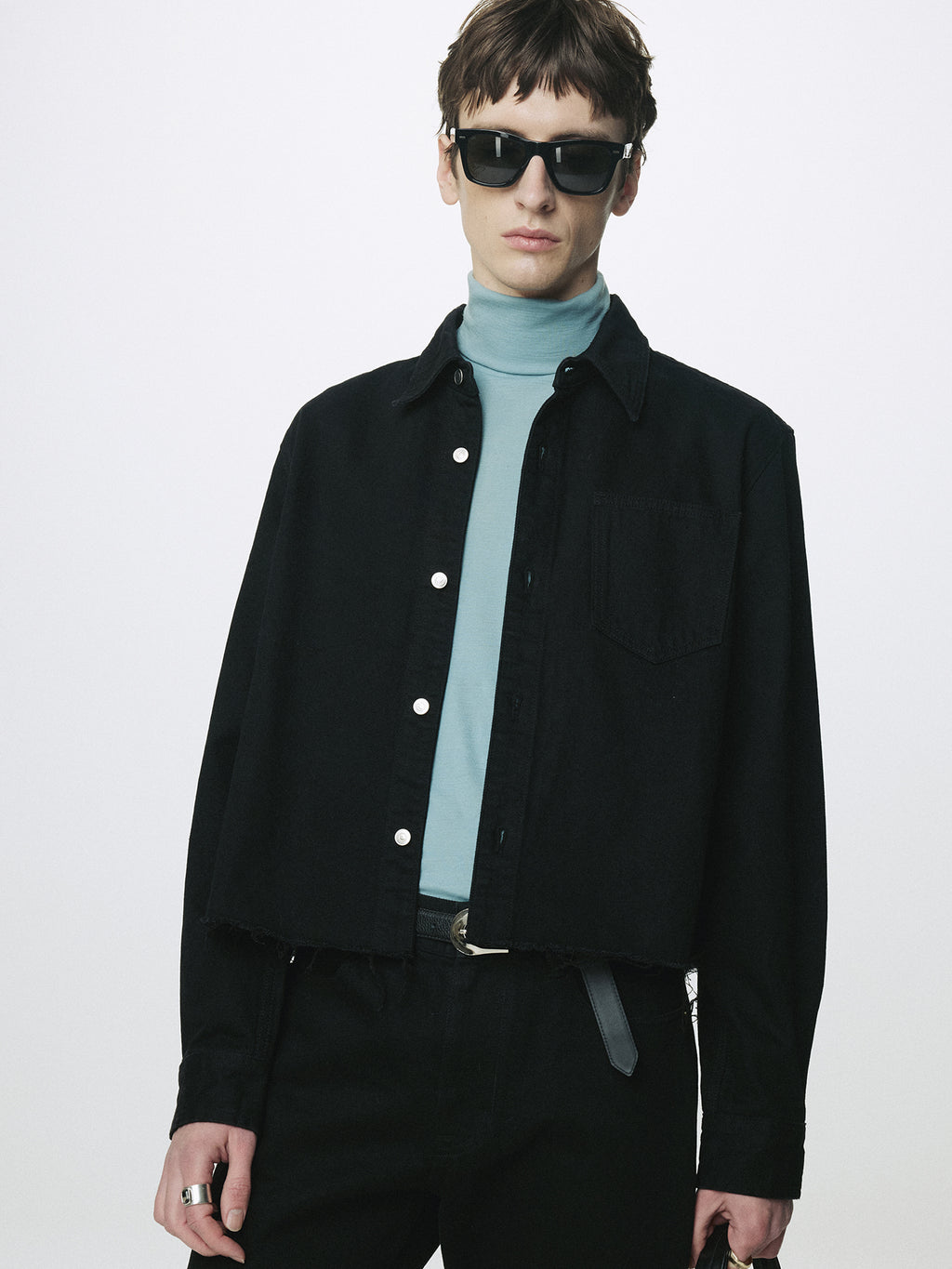 Tonywack - Denim Cut-Off Shirt Blouson (Black) product image 4 | TRAB K-Fashion Australia