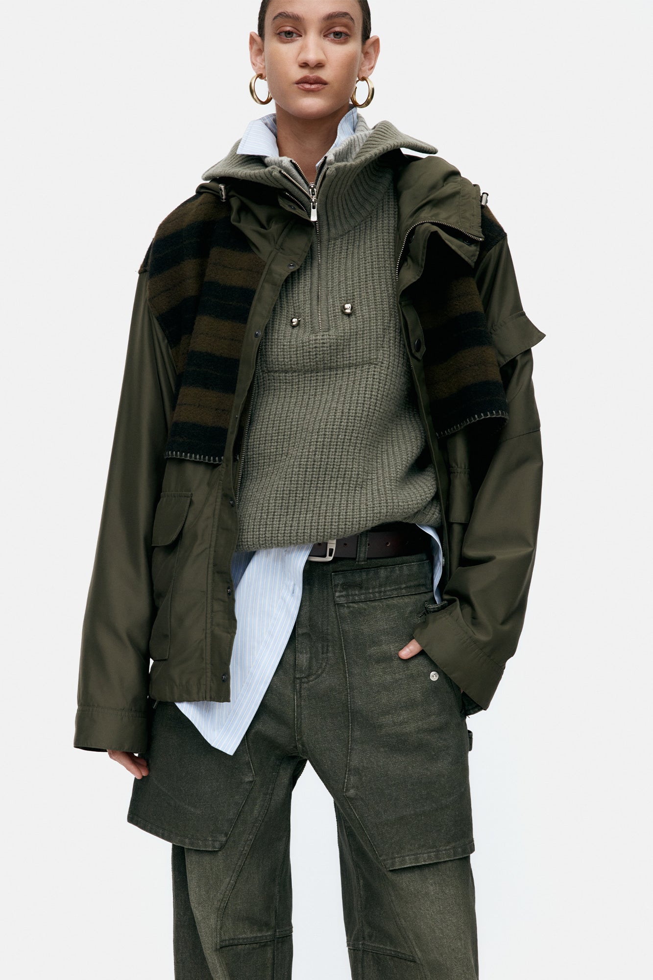 Andersson Bell - Unisex Check Layered Jumper (Khaki) product image 11 | TRAB K-Fashion Australia