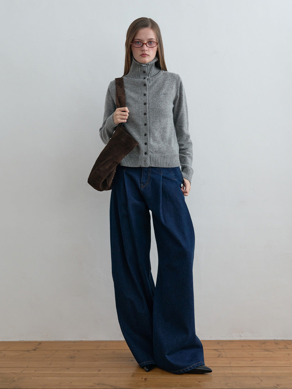 Kijun - Curved Seam Wide Jeans Indigo product image 4 | TRAB K-Fashion Australia