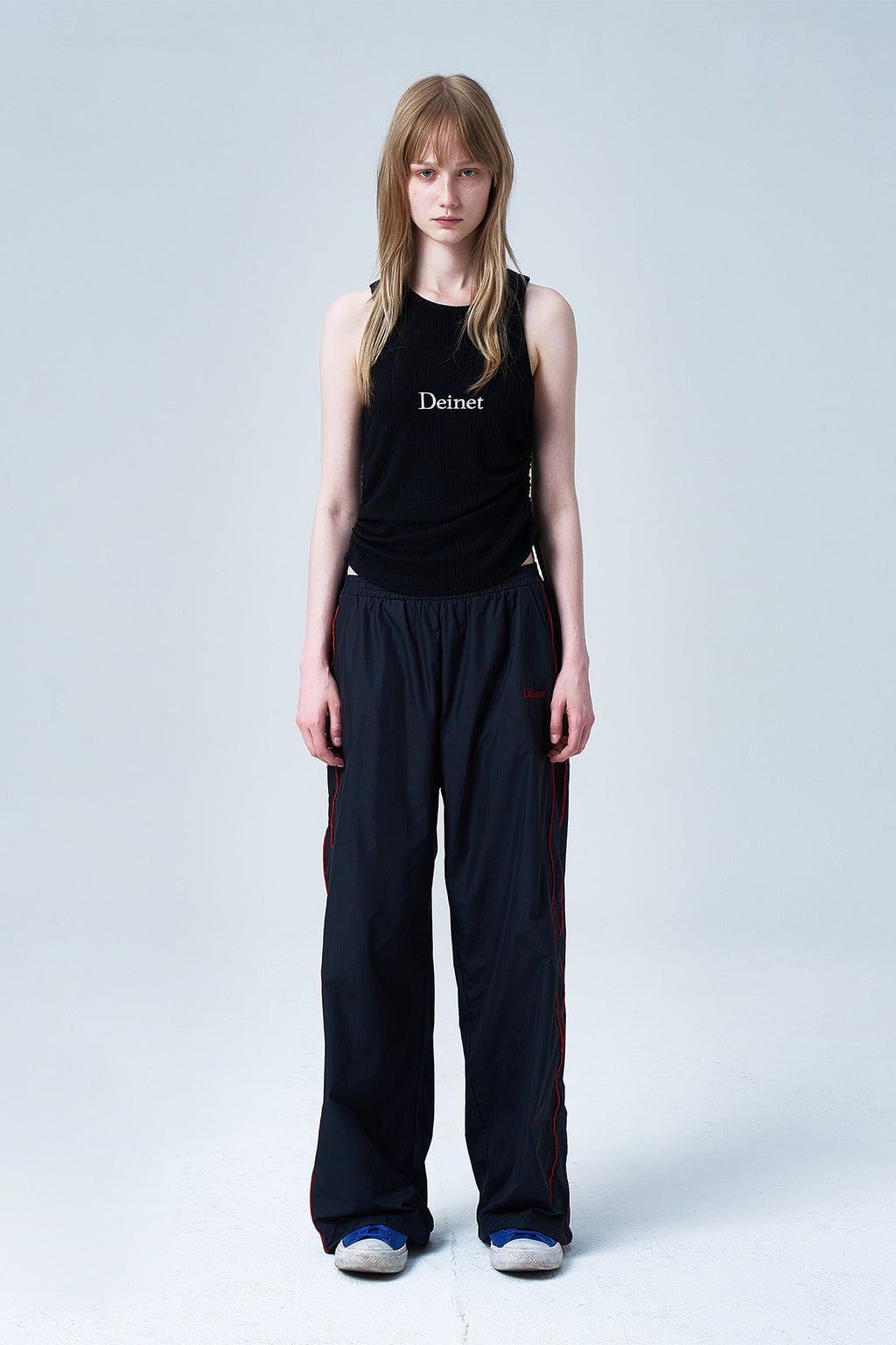 Deinet - Logo Shirring Sleeveless (Black) product image 1 | TRAB K-Fashion Australia