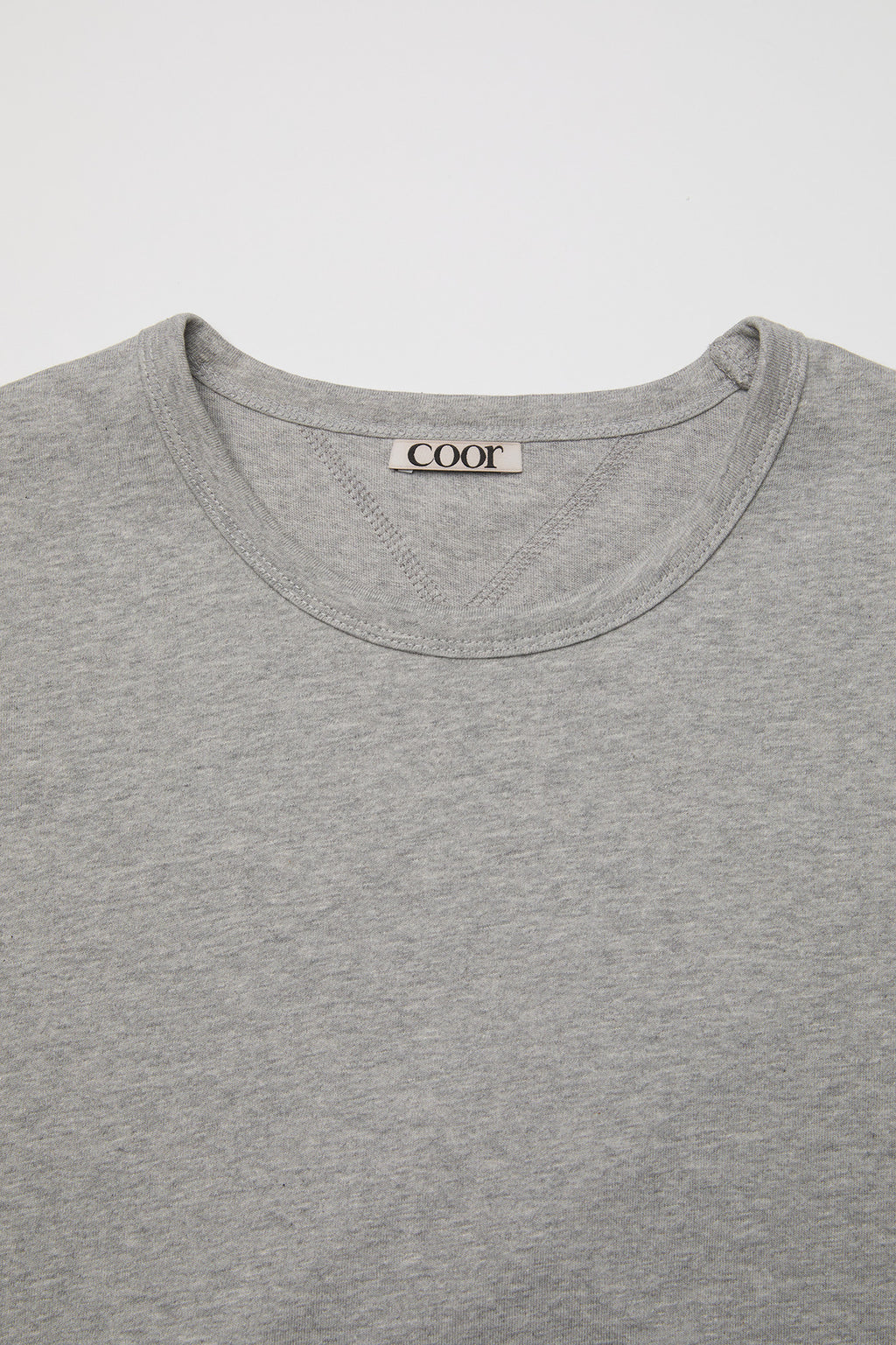 Coor - Chain Stitch Pointed Crop T-Shirt (Melange Gray) product image 5 | TRAB K-Fashion Australia