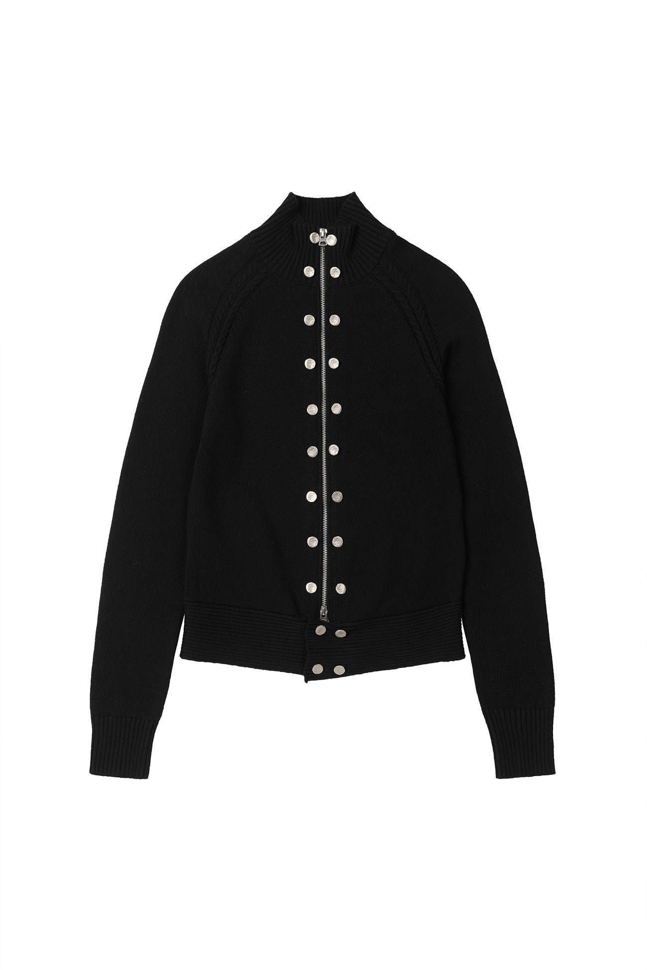 Deinet - High-Neck Stud Knit Outer (Black) product image 12 | TRAB K-Fashion Australia