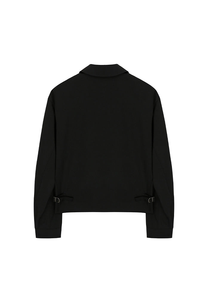 Tonywack - Wool Side Buckle Pleated Short Jacket (Black) product image 7 | TRAB K-Fashion Australia
