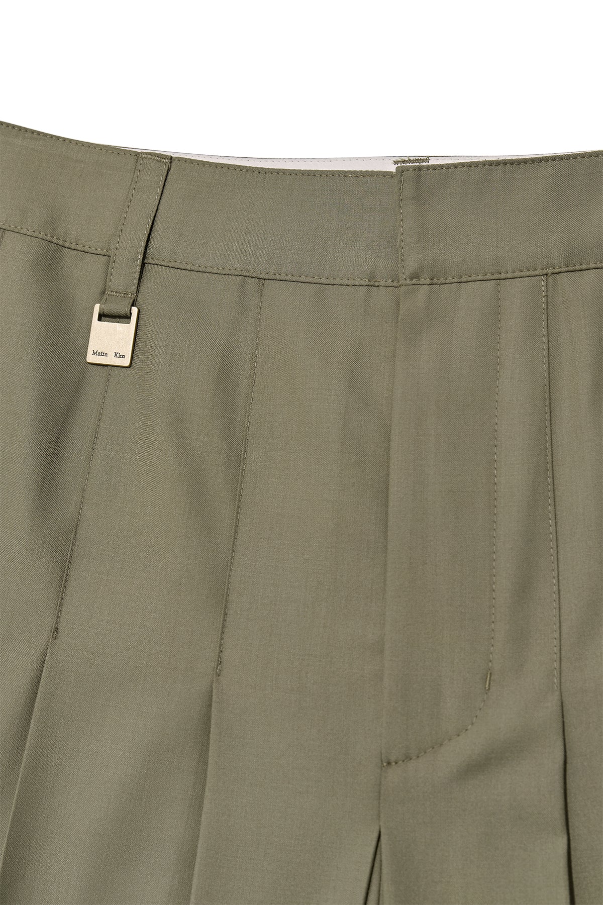 Matin Kim - Bermuda Pleats Skirt Pants (Khaki) product image 3 | TRAB K-Fashion Australia
