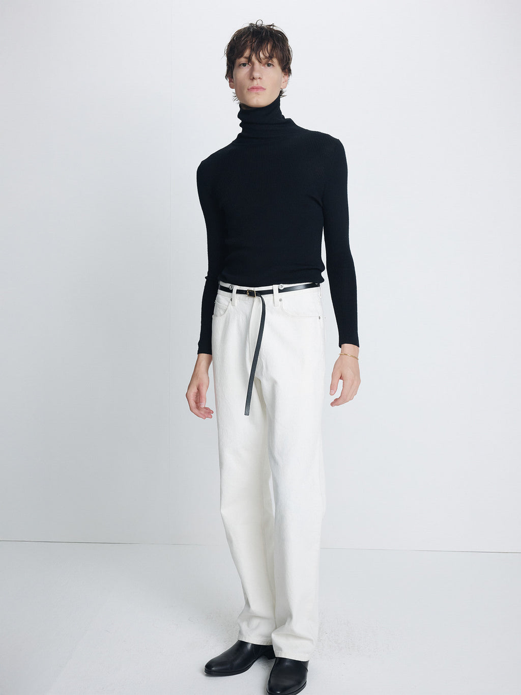 Tonywack - Loose Straight Buckle-Back Jeans (Ecru) product image 2 | TRAB K-Fashion Australia