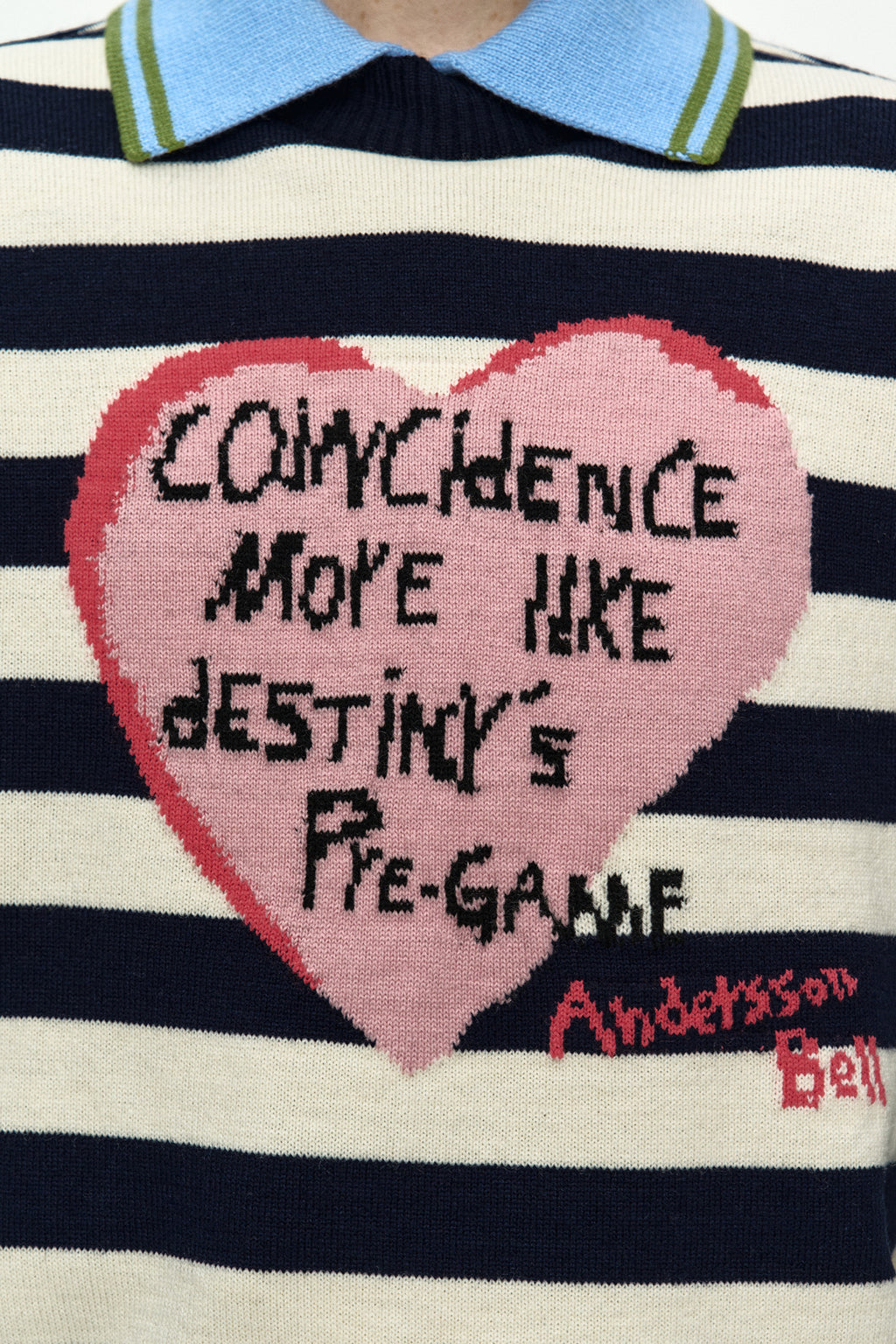 Andersson Bell - Girl's Heart Message Crew-Neck Sweater (Navy/Ivory) product image 5 | TRAB K-Fashion Australia