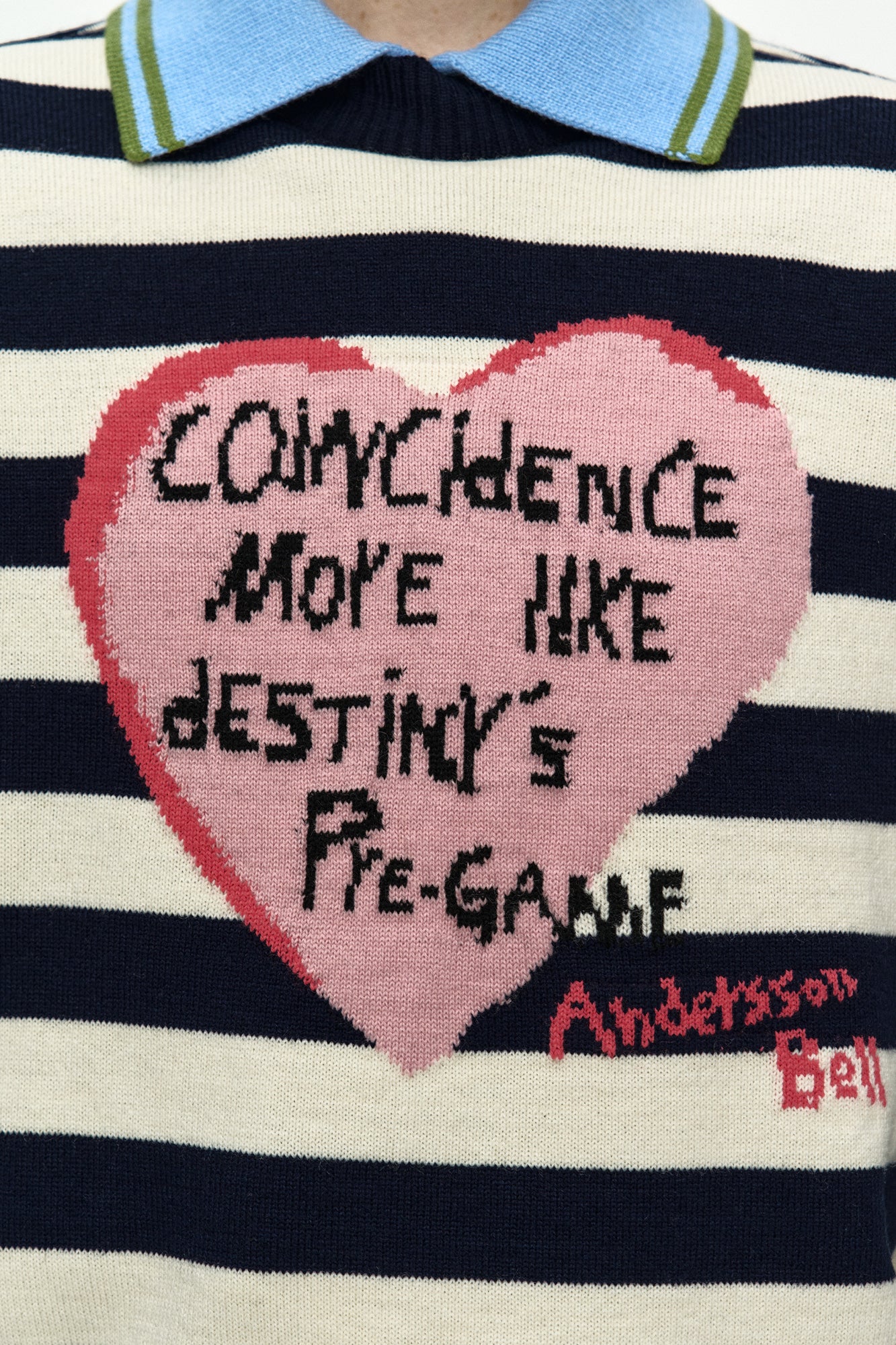 Andersson Bell - Girl's Heart Message Crew-Neck Sweater (Navy/Ivory) product image 5 | TRAB K-Fashion Australia