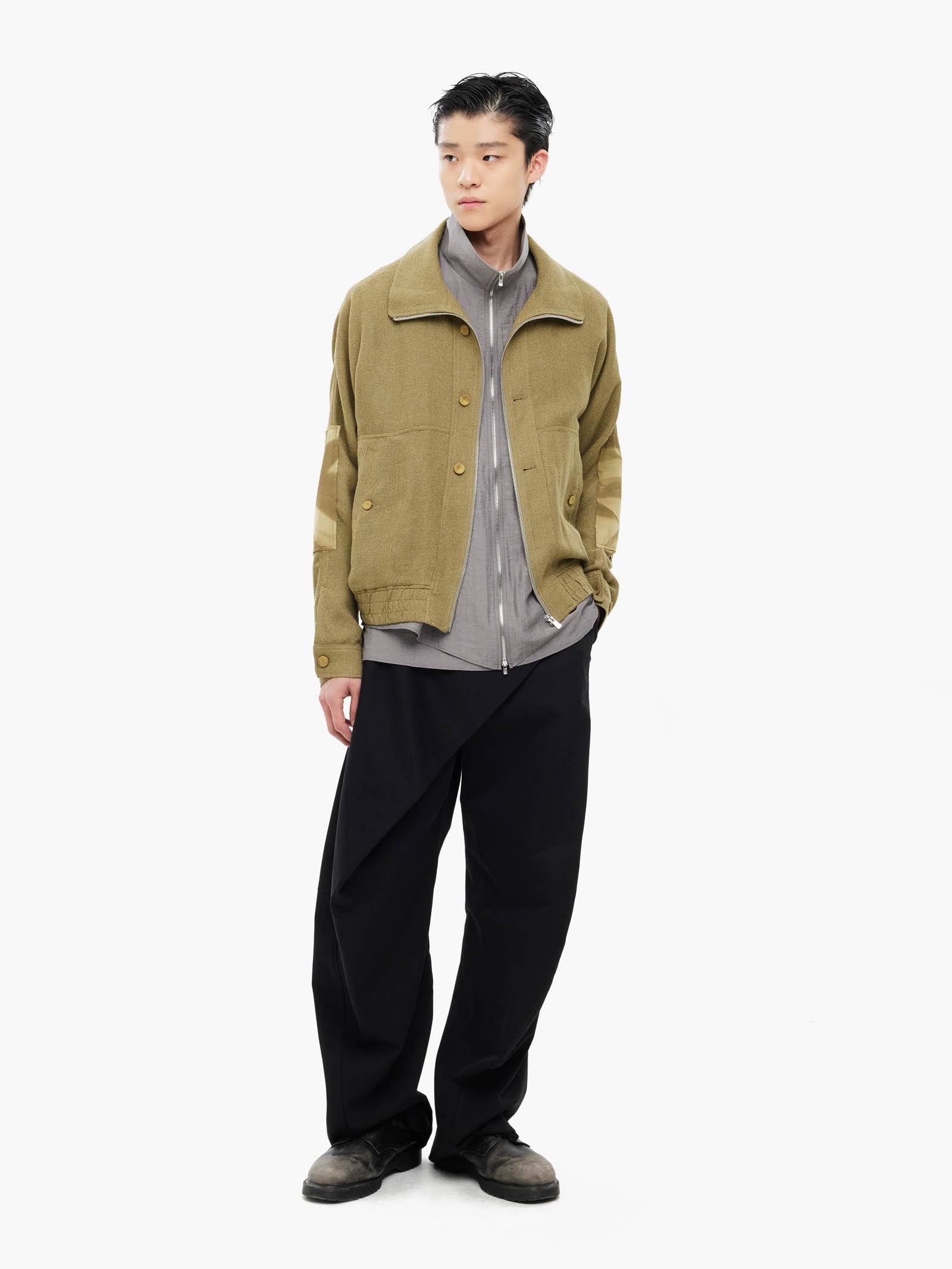 Jiyong Kim - Sun-Bleached Double Front Jacket (Khaki) product image 1 | TRAB K-Fashion Australia