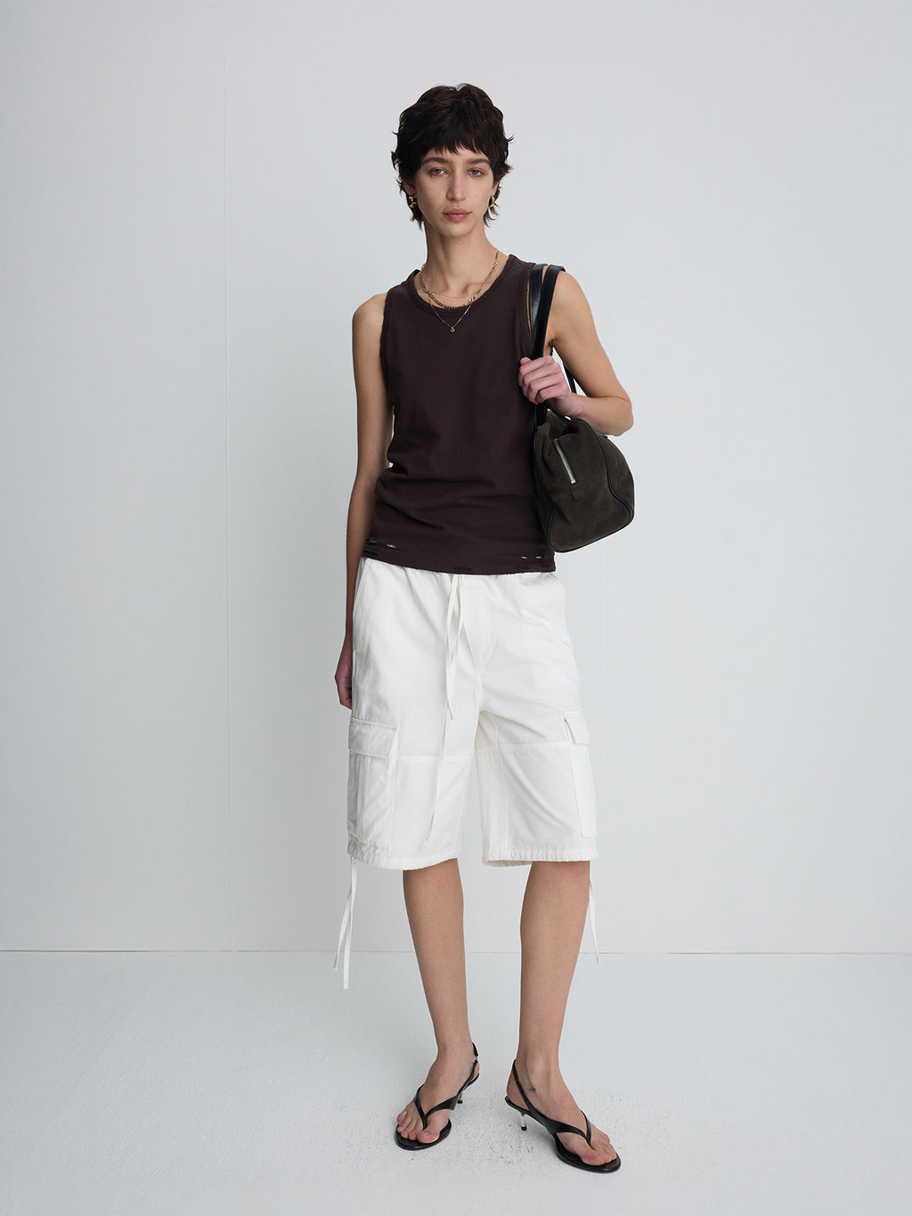 Tonywack - Garment-Washed Cargo Shorts (Off White) product image 2 | TRAB K-Fashion Australia