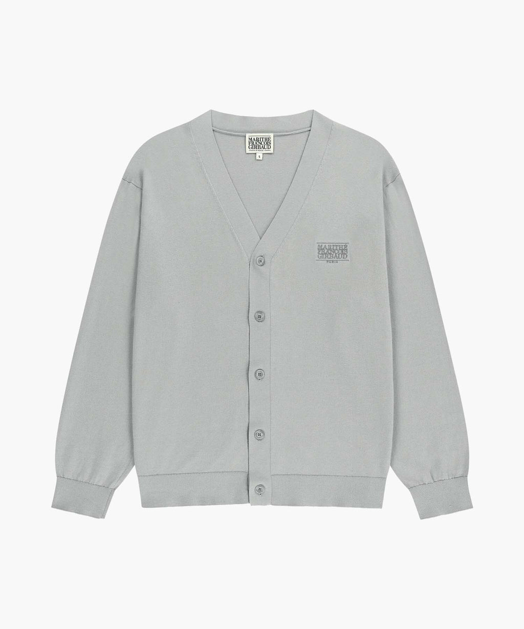 Marithe & Francois Girbaud - Small Classic Logo V-neck Knit Cardigan (Gray) product image 6 | TRAB K-Fashion Australia