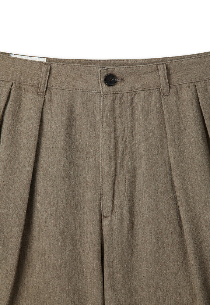 Art if acts - Washed Linen Two Tuck Shorts (Khaki Beige) product image 7 | TRAB K-Fashion Australia