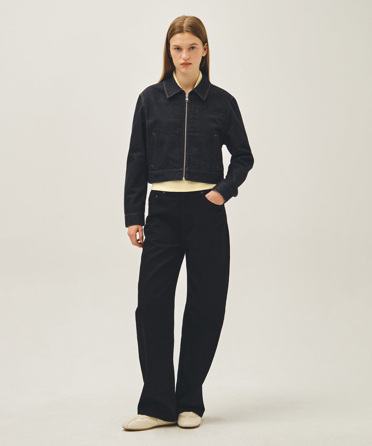 Marithe & Francois Girbaud - Crop Denim Blouson Jacket (Indigo) product image 5 | TRAB K-Fashion Australia