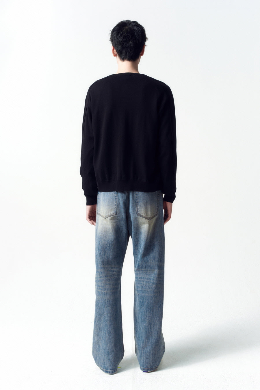 Insilence - Wool Blend Round Neck Cardigan (Black) product image 4 | TRAB K-Fashion Australia