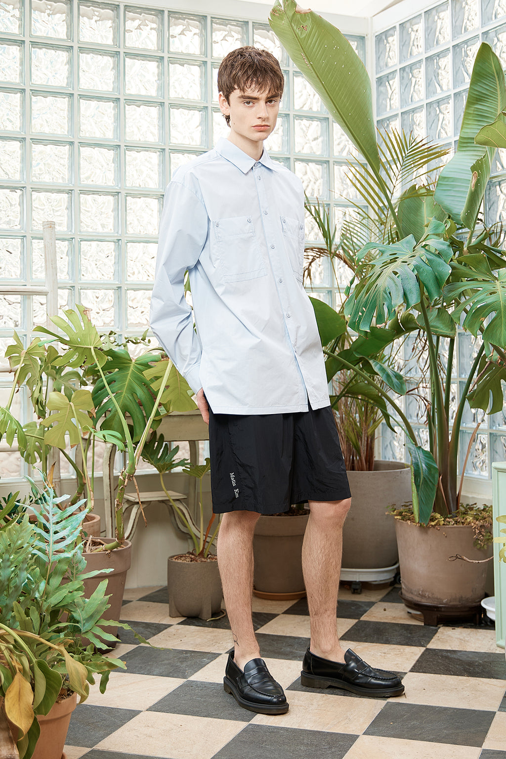 Matin Kim - Pocket Foldover Shirt (Light Blue) product image 11 | TRAB K-Fashion Australia