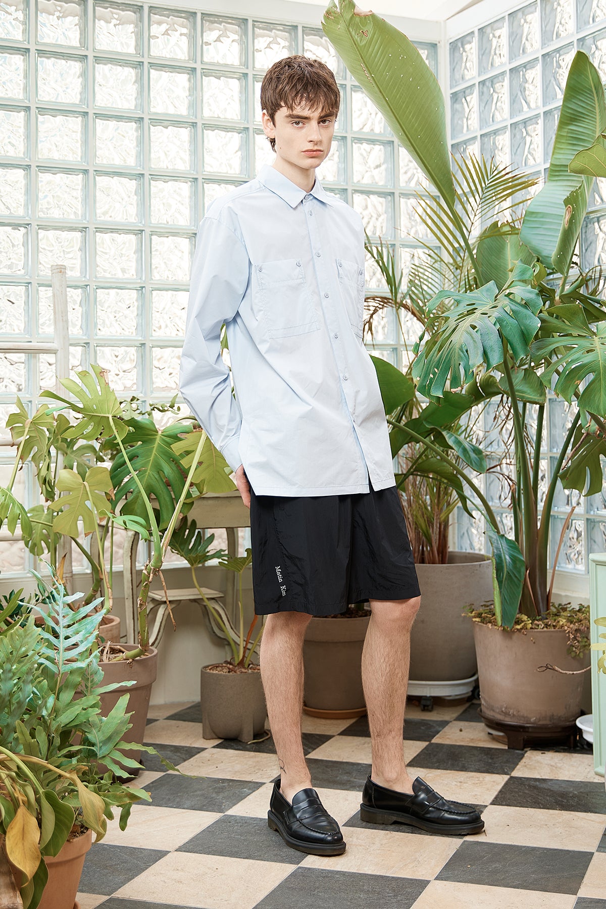 Matin Kim - Pocket Foldover Shirt (Light Blue) product image 11 | TRAB K-Fashion Australia