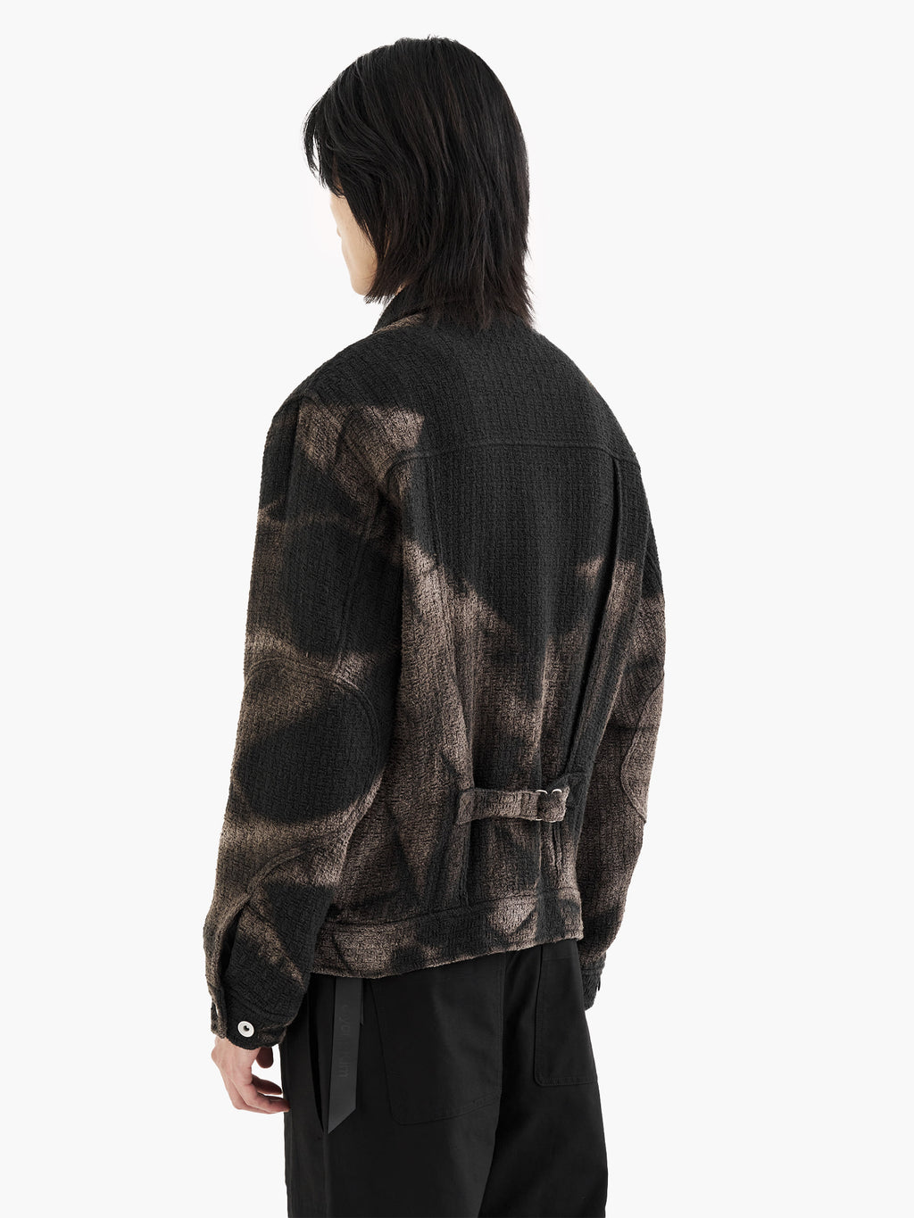 Jiyong Kim - Sun-Bleached Tweed Trucker Jacket (Black) product image 7 | TRAB K-Fashion Australia