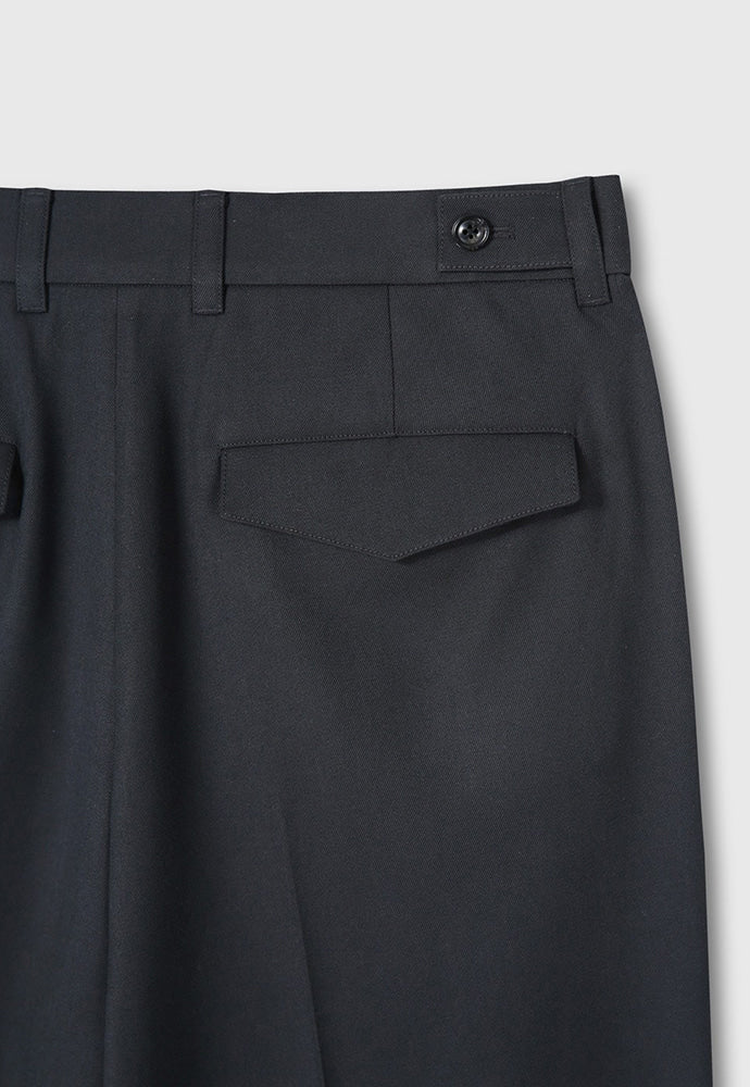 Tonywack - Wool Twill Pleated Wide Trousers (Carbon Grey) product image 11 | TRAB K-Fashion Australia