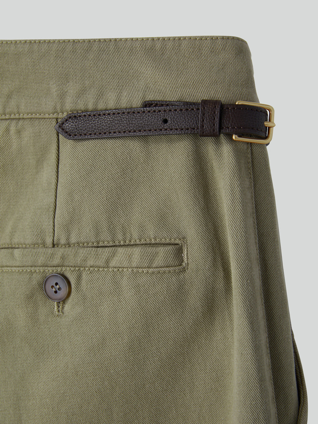 Recto - Waist Belt Detail Cotton Pants (Light Khaki) product image 8 | TRAB K-Fashion Australia