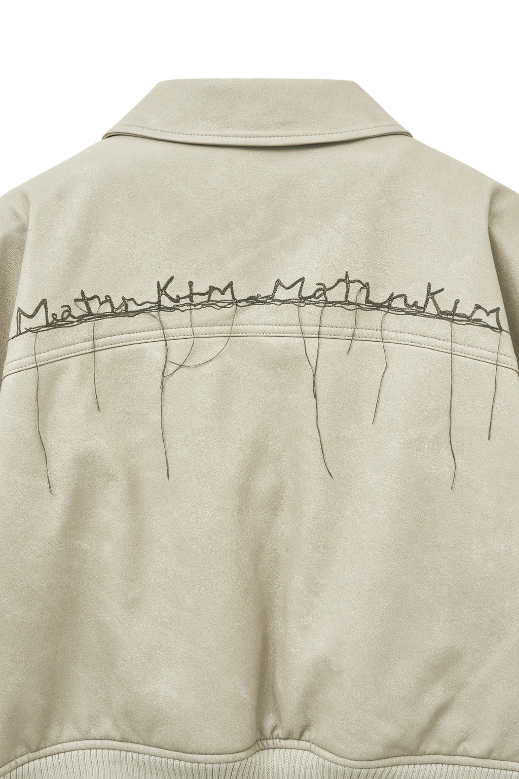 Matin Kim - Faux Leather Out Pocket Jumper (Light Grey) product image 5 | TRAB K-Fashion Australia