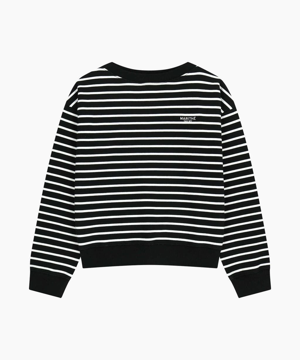 Marithe & Francois Girbaud - Stripe Boatneck Crop Sweatshirt (Black) product image 6 | TRAB K-Fashion Australia