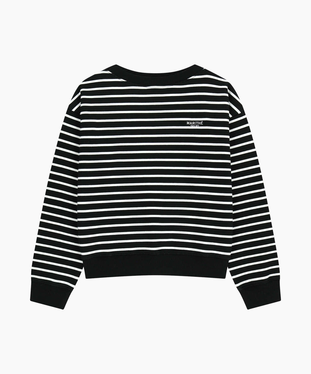 Marithe & Francois Girbaud - Stripe Boatneck Crop Sweatshirt (Black) product image 6 | TRAB K-Fashion Australia