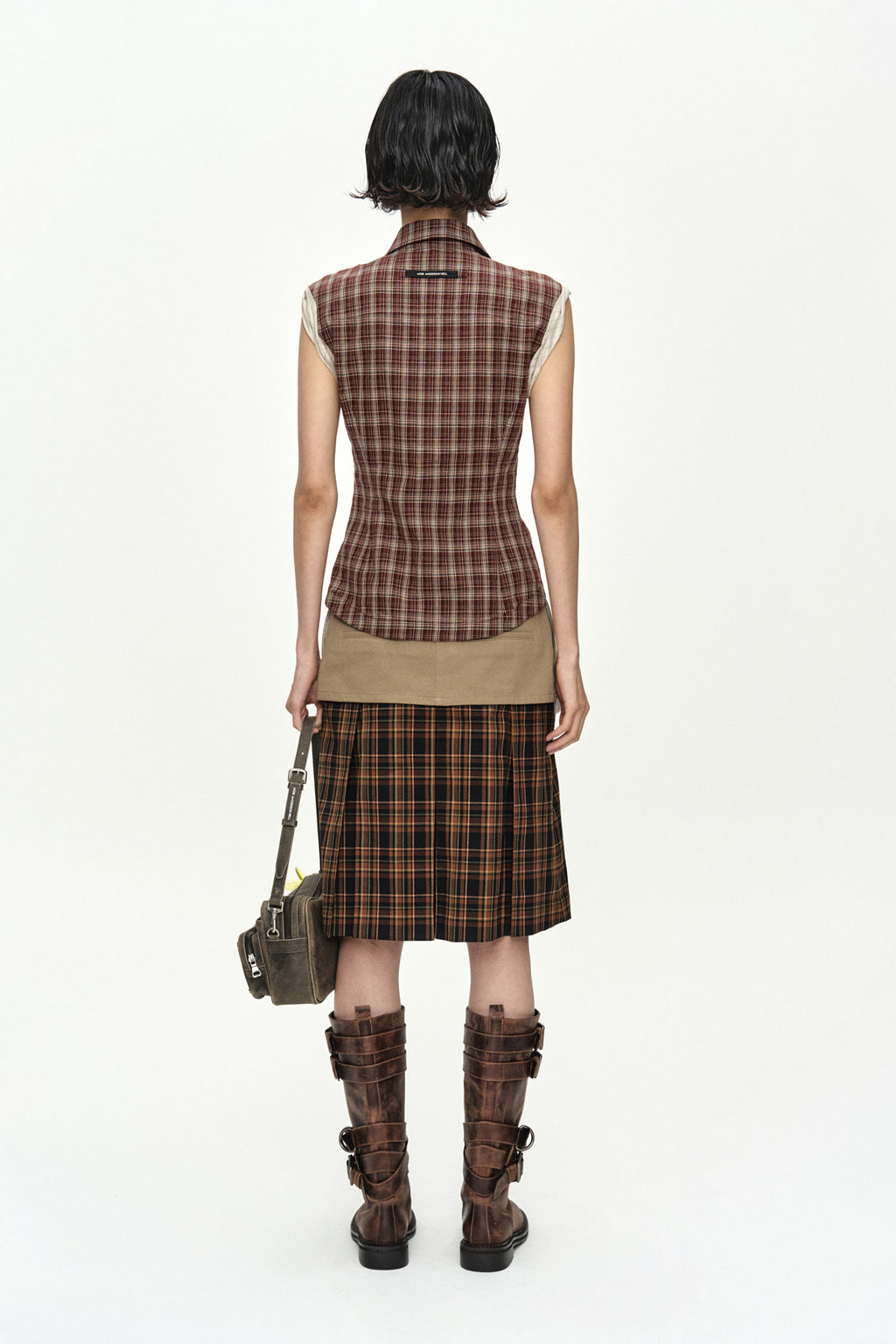 Andersson Bell - Double Layered Pleats Skirt (Brown) product image 4 | TRAB K-Fashion Australia