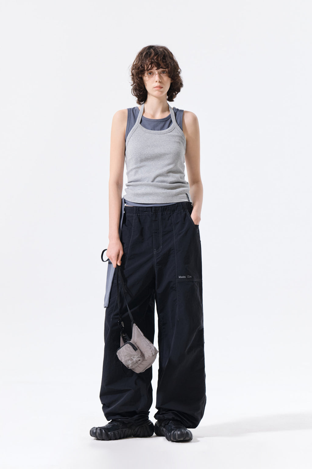 Matin Kim - Label Detail Halter Tank Top (Grey) product image 9 | TRAB K-Fashion Australia