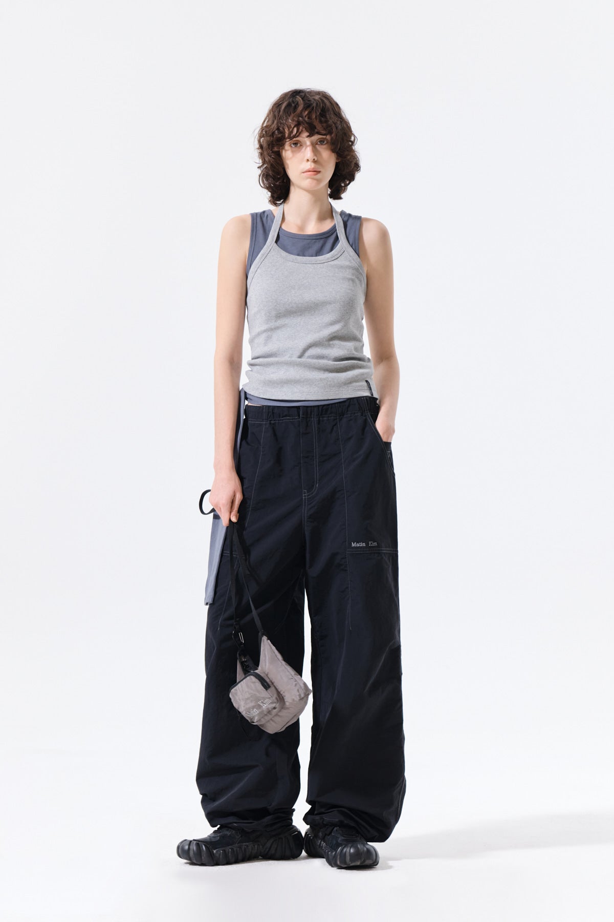 Matin Kim - Label Detail Halter Tank Top (Grey) product image 9 | TRAB K-Fashion Australia