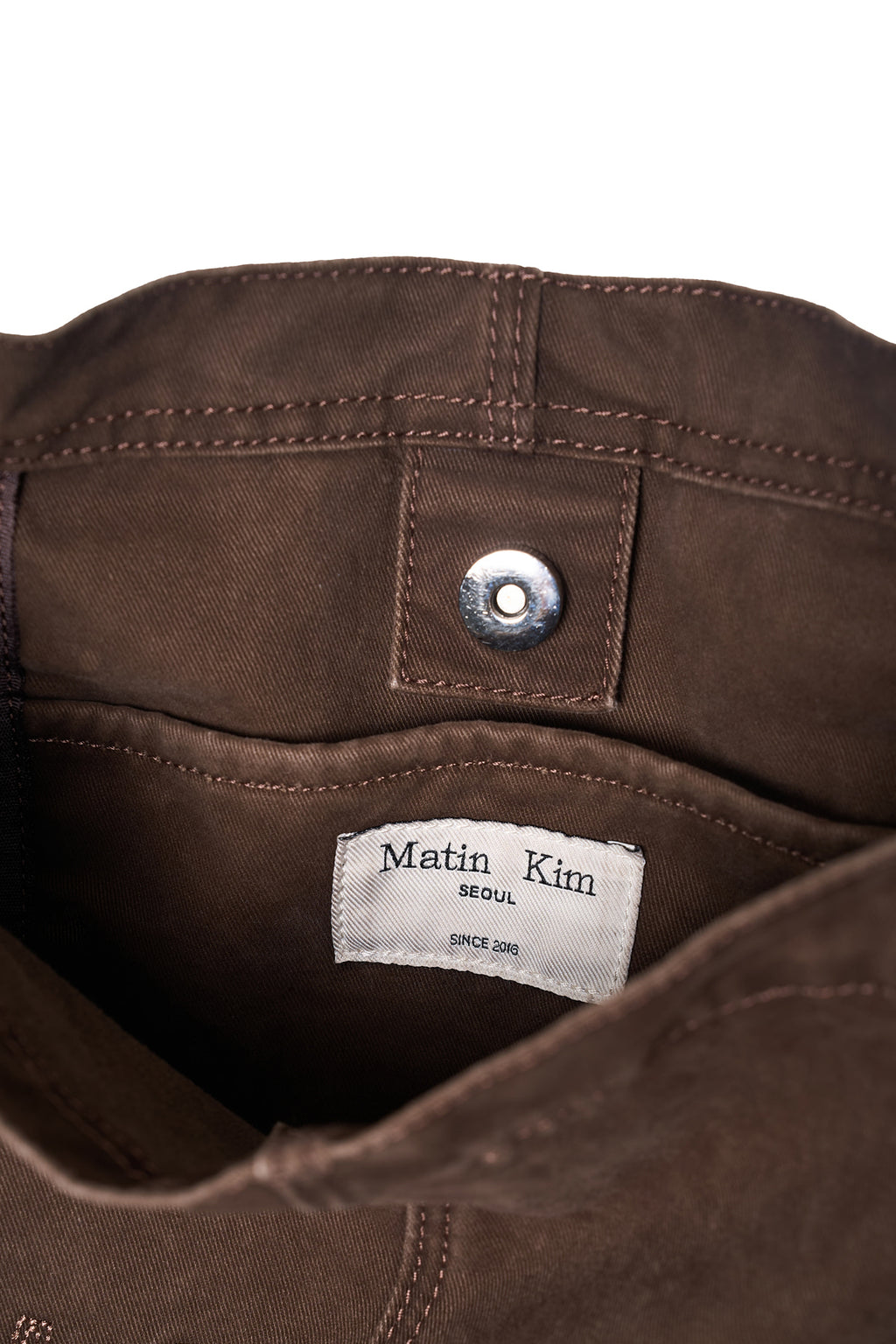 Matin Kim - Vintage Washed Cotton Shoulder Bag (Brown) product image 5 | TRAB K-Fashion Australia