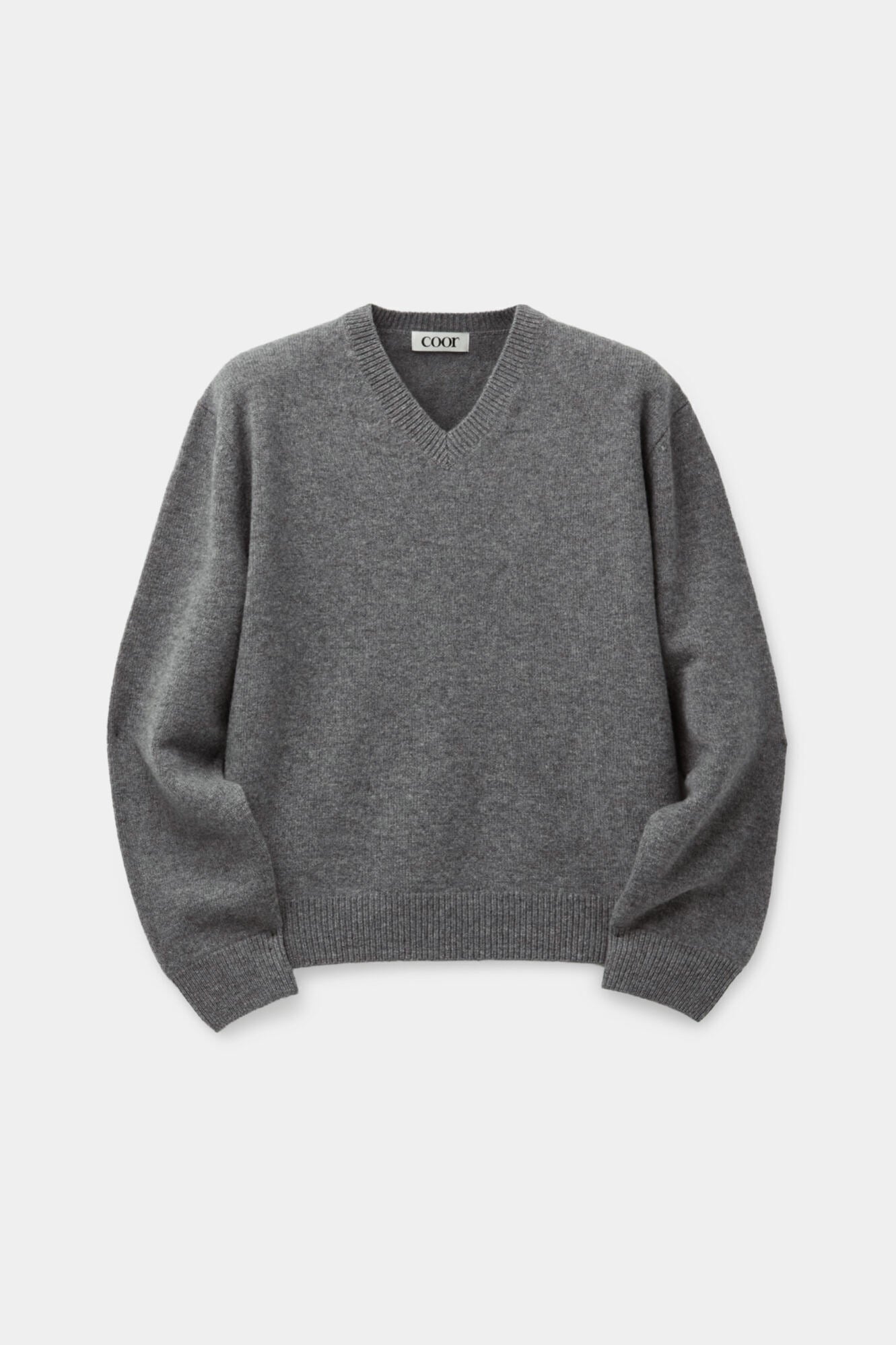 Coor - Wool V-Neck Sweater (Melange Gray) product image 1 | TRAB K-Fashion Australia