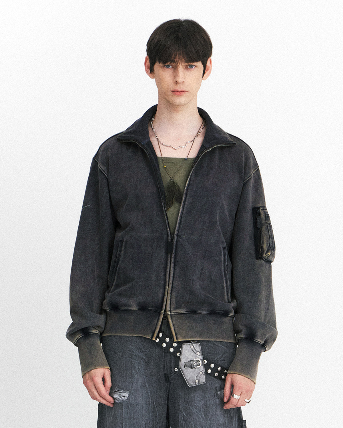 Eastlogue - Flight Zip Up Sweat (Vintage Charcoal) product image 2 | TRAB K-Fashion Australia