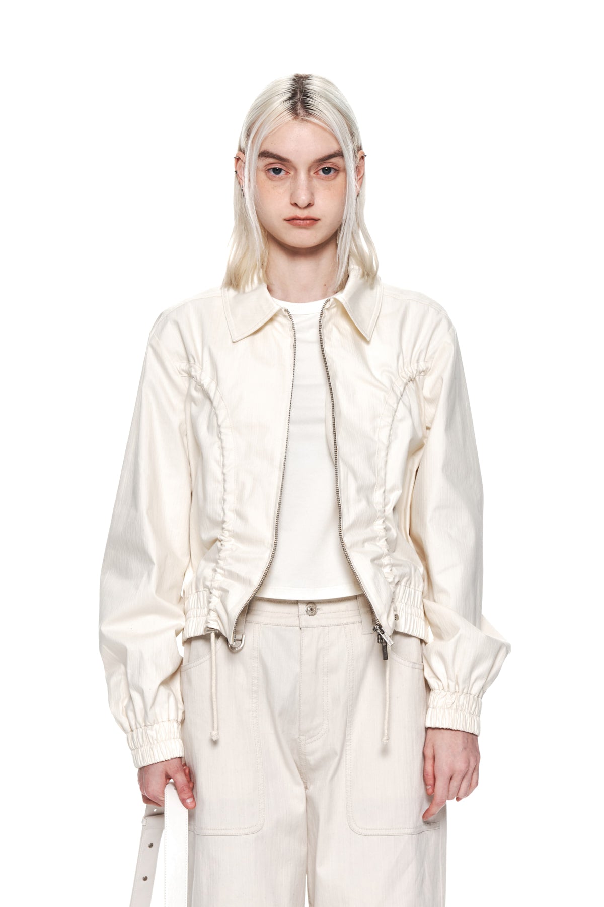 Matin Kim - Curvy String Crop Blouson (Ivory) product image 5 | TRAB K-Fashion Australia