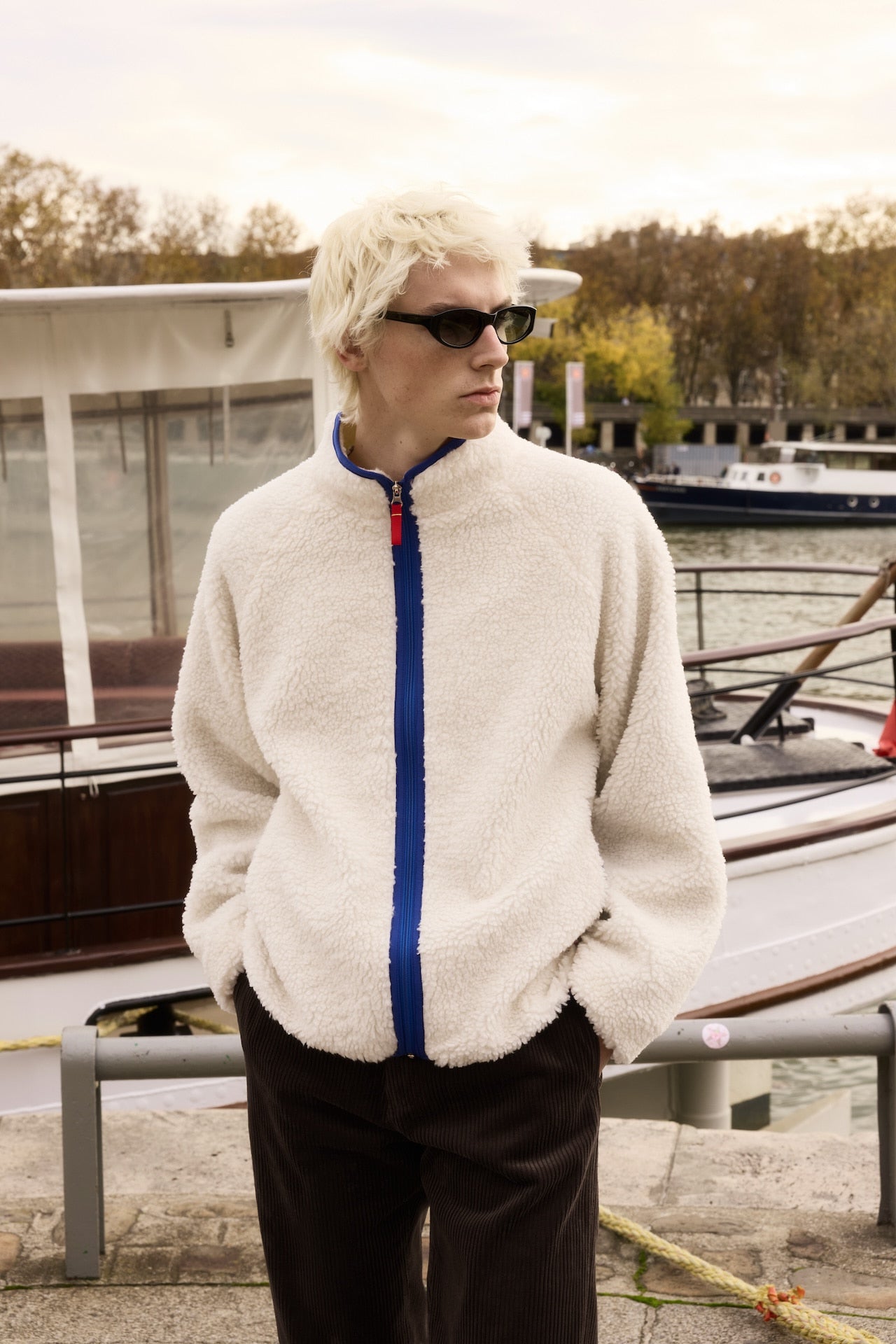 STU - Fleece Zip-Up Jacket In (Ivory) product image 14 | TRAB K-Fashion Australia