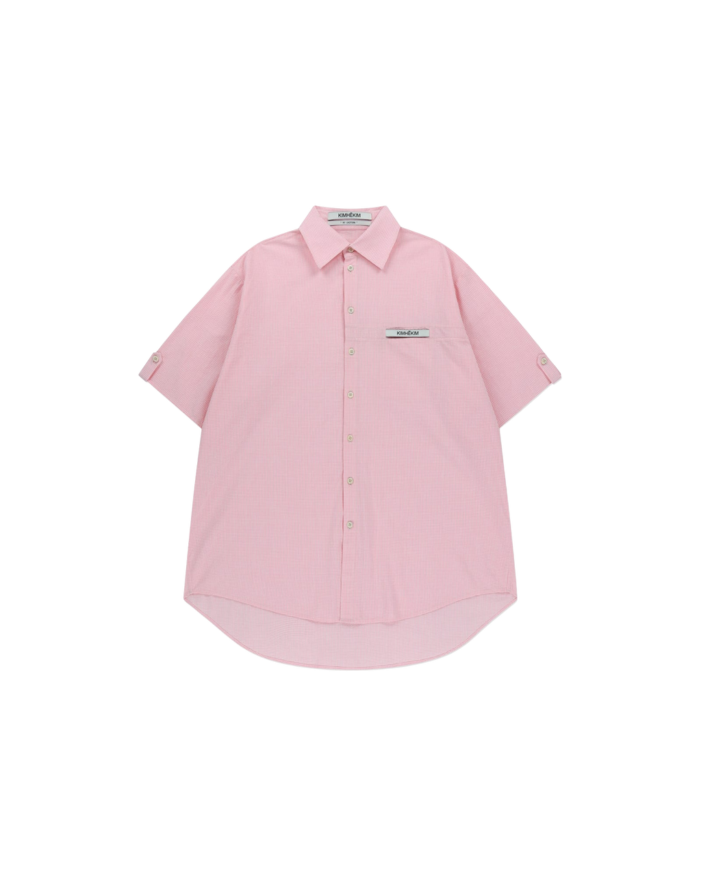 Kimhe Kim - Stripped Label Short Sleeves Shirt (Pink) product image 1 | TRAB K-Fashion Australia