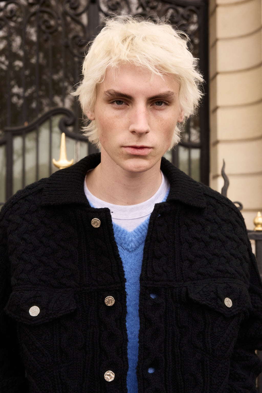 STU - Knit Trucker Jacket In (Black) product image 5 | TRAB K-Fashion Australia