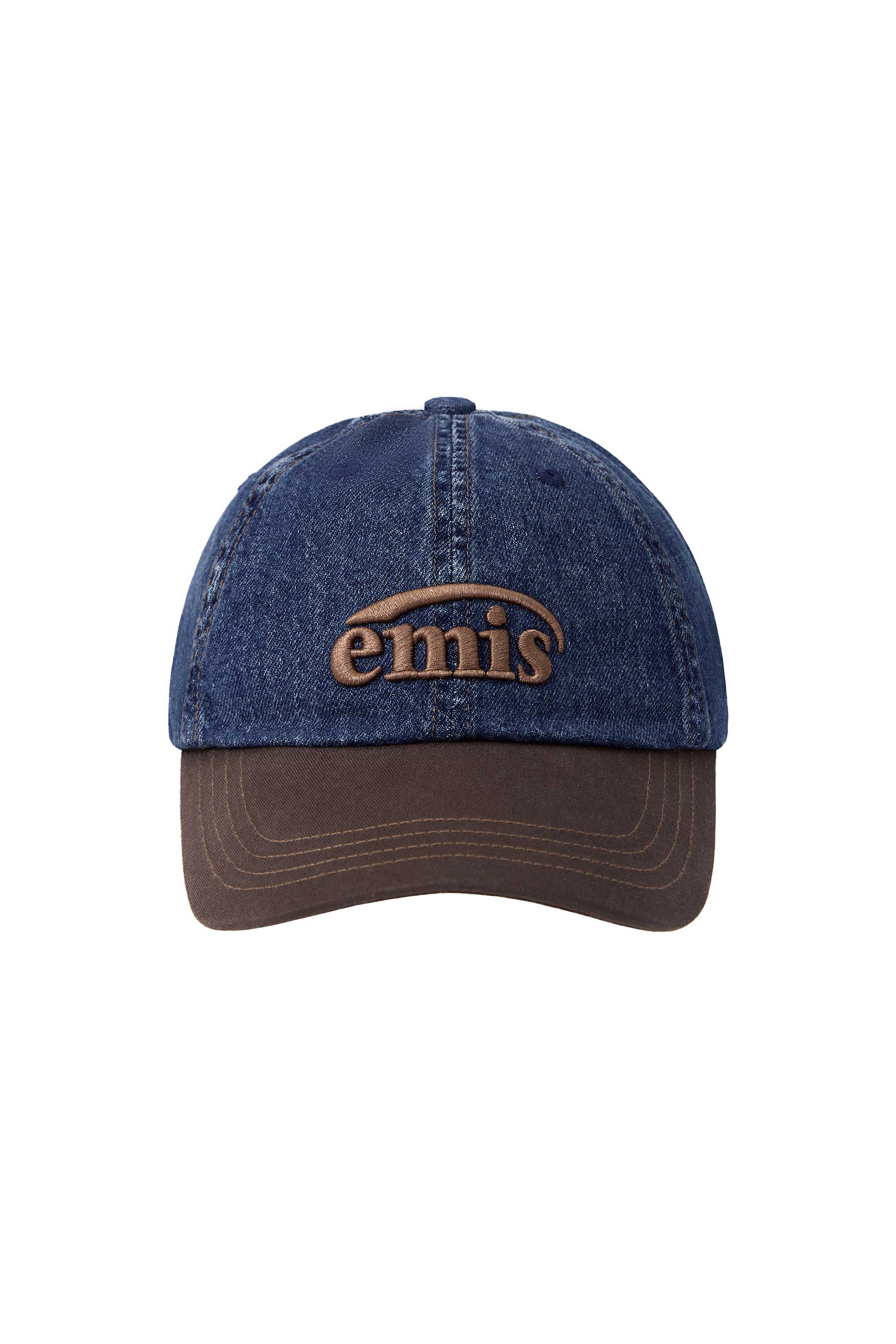Emis - Washed Denim Ball Cap (Blue/Brown) product image 1 | TRAB K-Fashion Australia