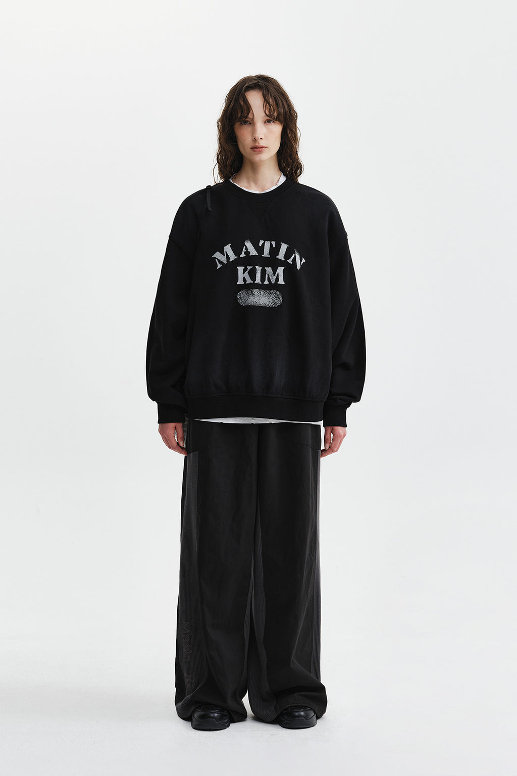 Matin Kim - Waffle Color Block Track Pants (Black) product image 7 | TRAB K-Fashion Australia