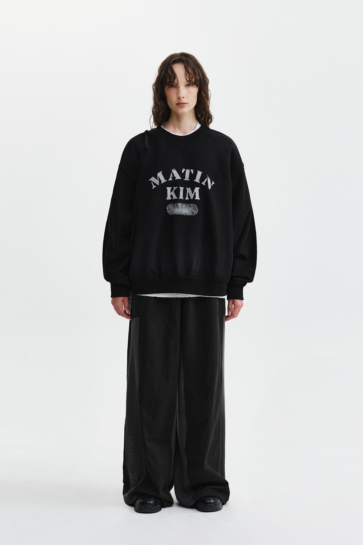 Matin Kim - Waffle Color Block Track Pants (Black) product image 7 | TRAB K-Fashion Australia