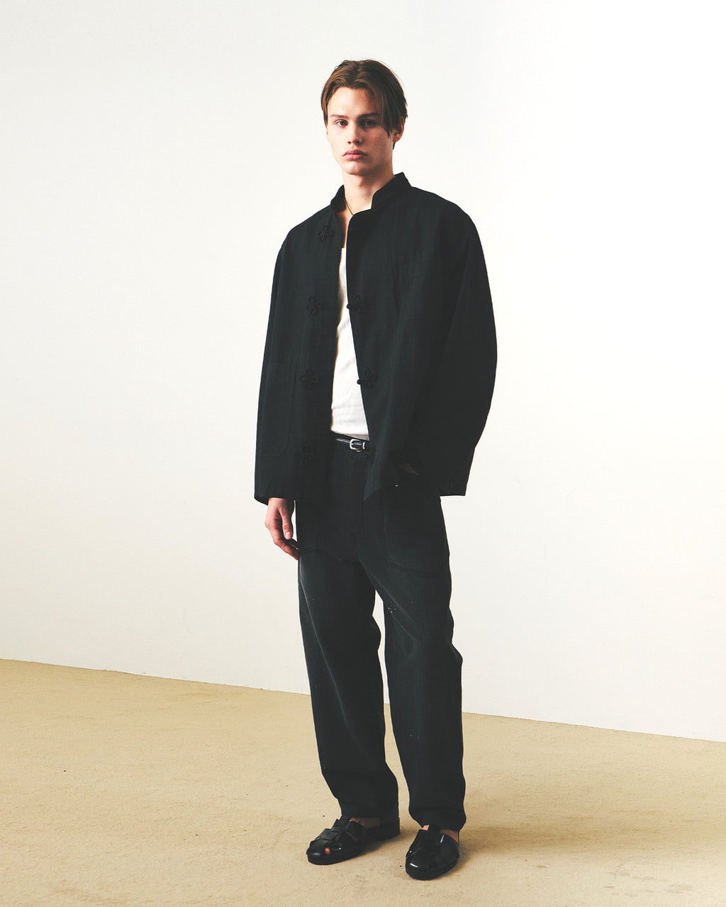 Eastlogue - Lotus Coverall Chore Jacket (Black Herringbone) product image 4 | TRAB K-Fashion Australia