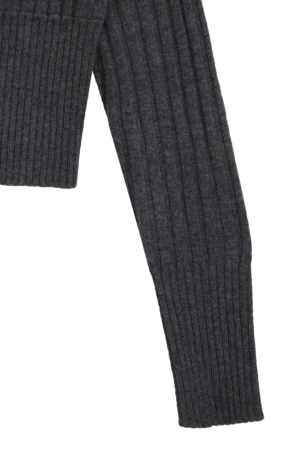 Matin Kim - Semi Crop Knit Button Cardigan (Grey) product image 4 | TRAB K-Fashion Australia