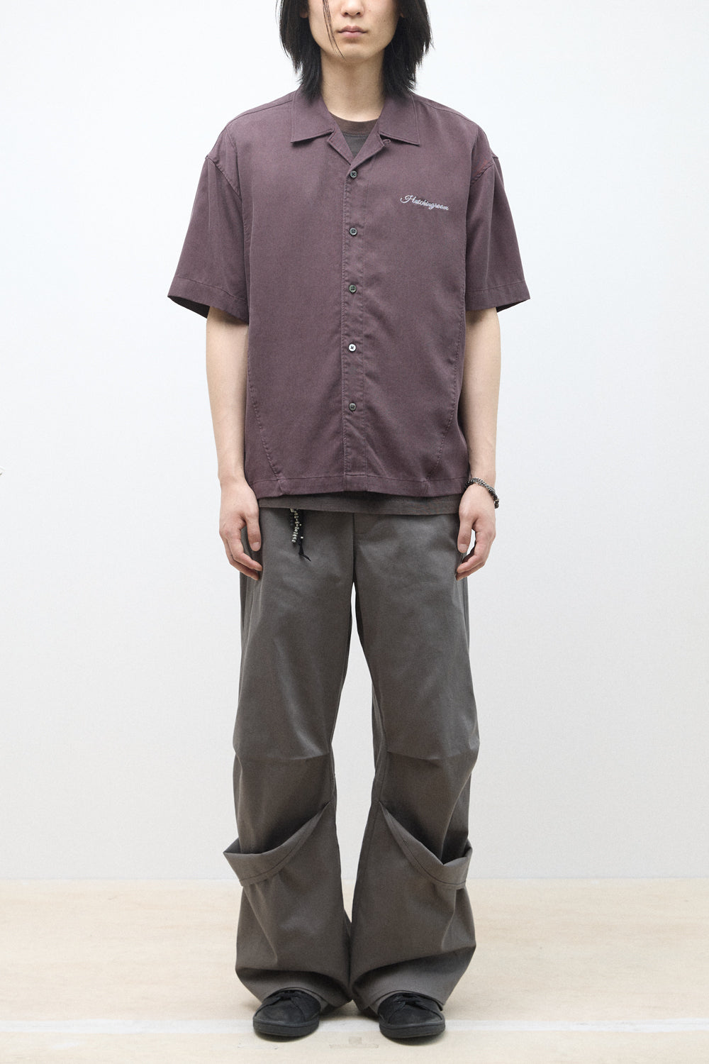 Hatchingroom - Camp Collar Shirt Tencel Dark (Purple) product image 10 | TRAB K-Fashion Australia
