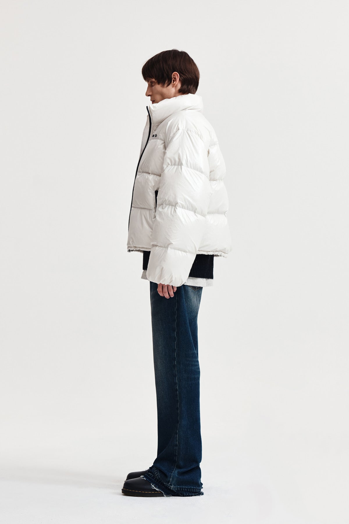 Matin Kim - Small Logo Volume Down Jumper (Ivory) product image 6 | TRAB K-Fashion Australia