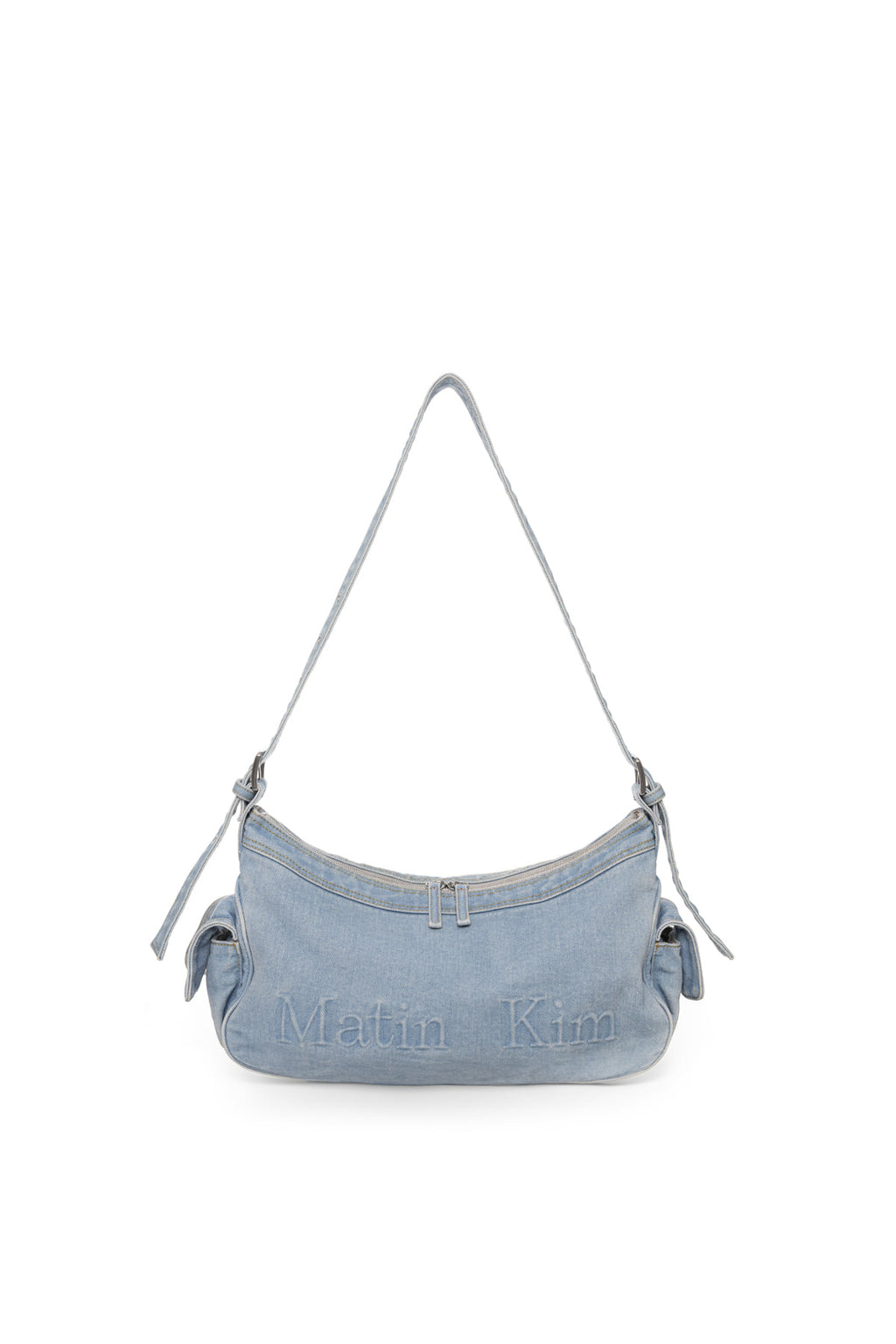Matin Kim - Matin Dust Denim Side Pocket Bag (Light Blue) product image 1 | TRAB K-Fashion Australia