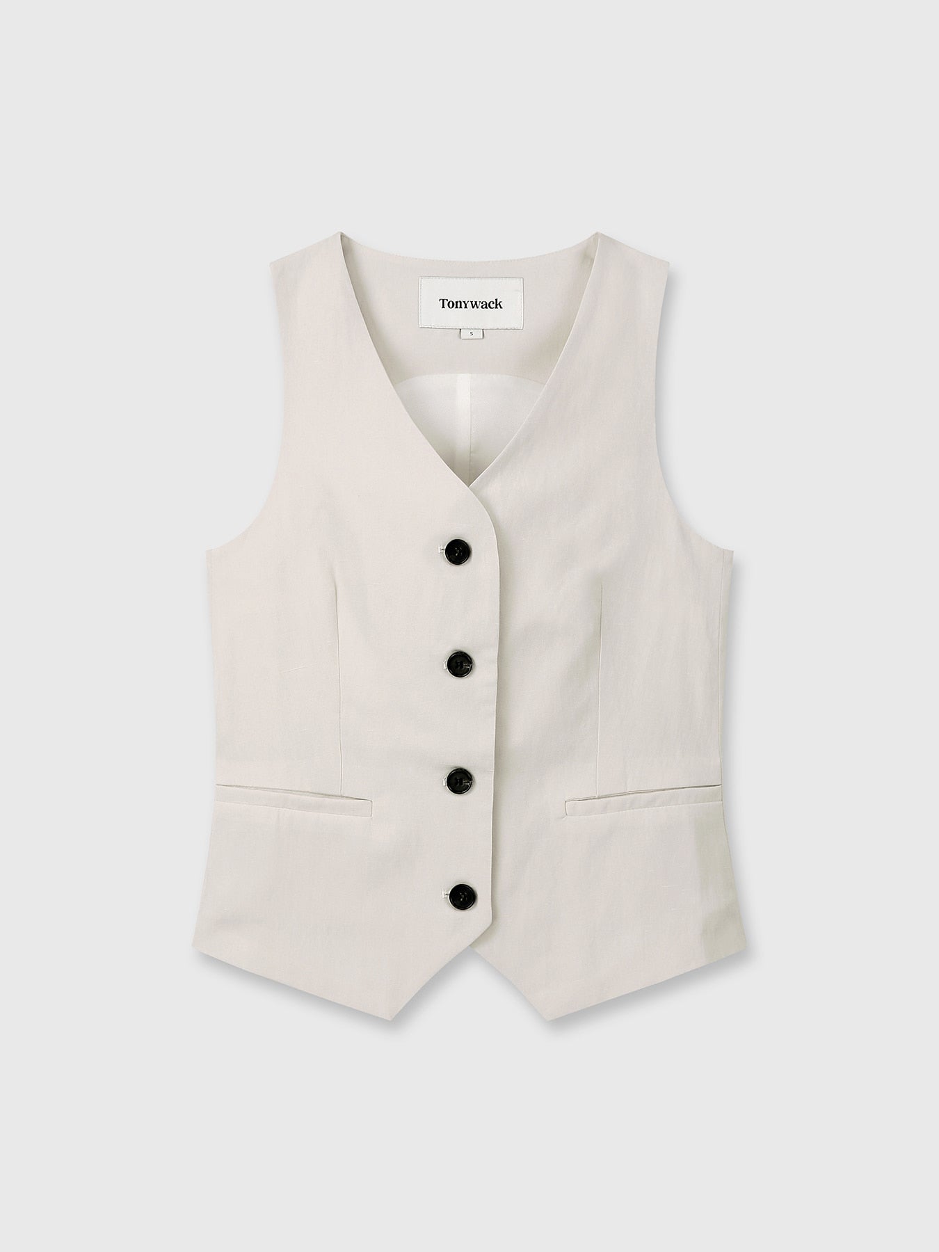 Tonywack - Linen Tailored Vest (Ivory) product image 6 | TRAB K-Fashion Australia