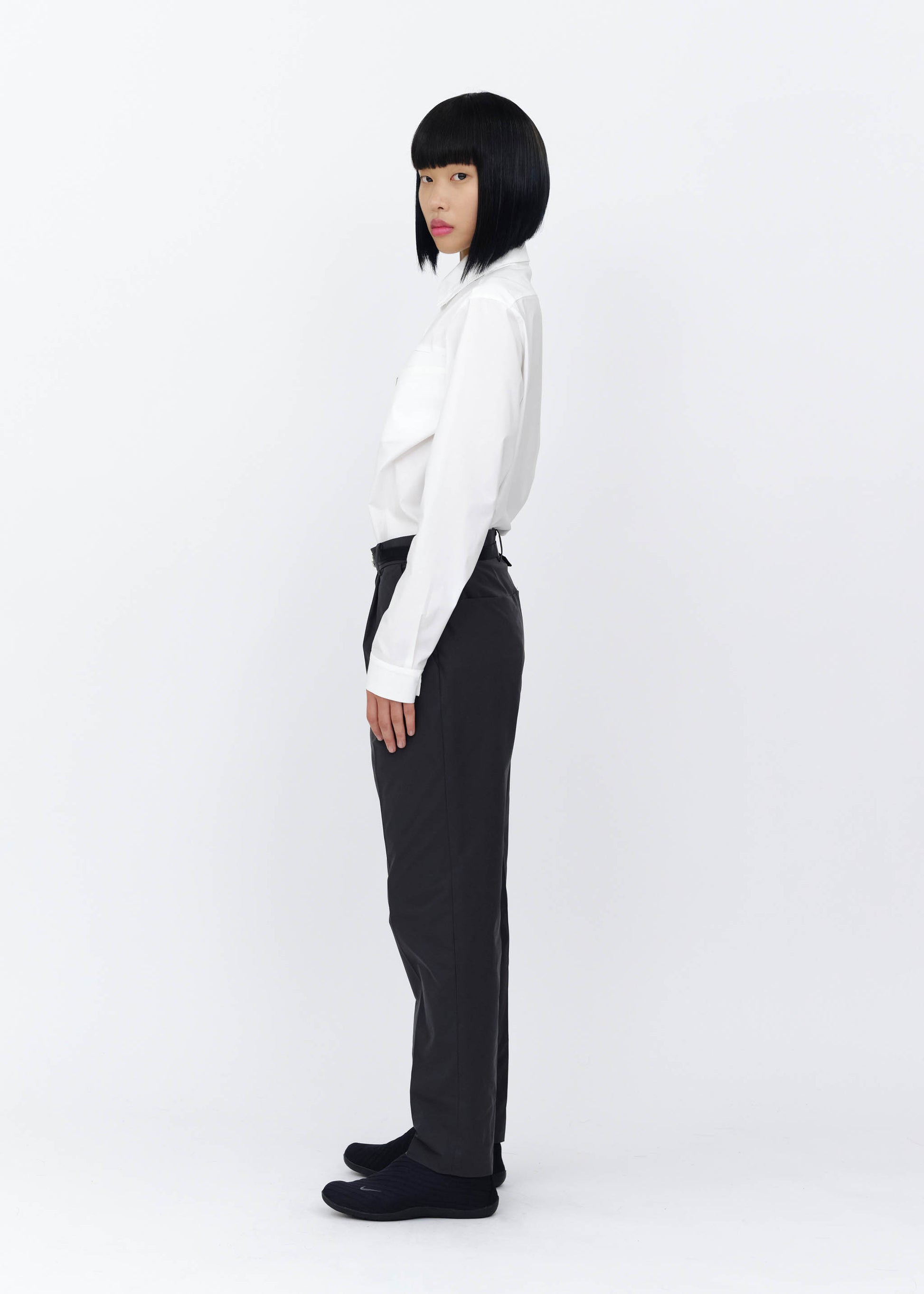 Hyein Seo - Slim Pants w/ Belt (Dark Grey) product image 3 | TRAB K-Fashion Australia