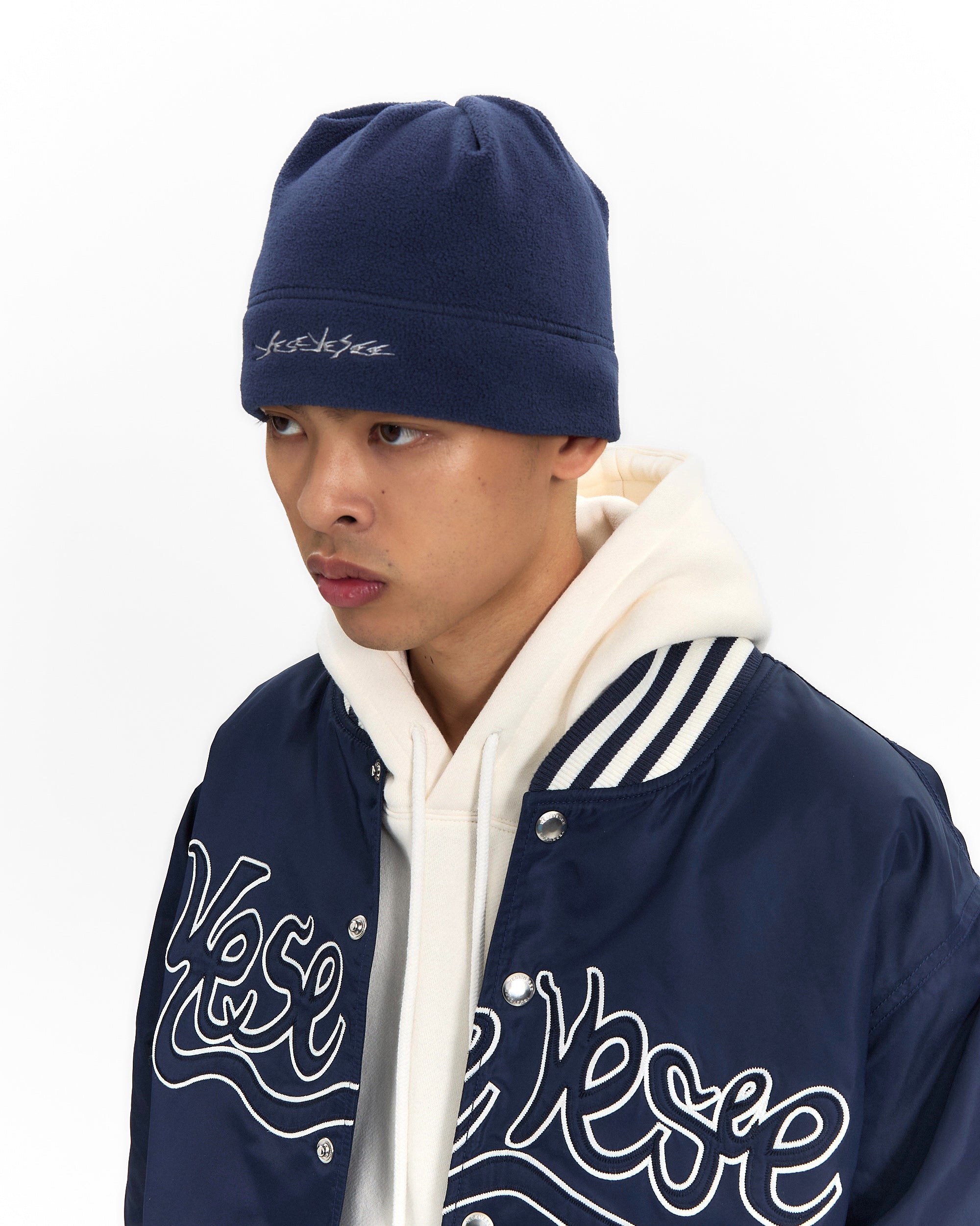 yeseyesee - Y.E.S Fleece Beanie (Navy) product image 4 | TRAB K-Fashion Australia