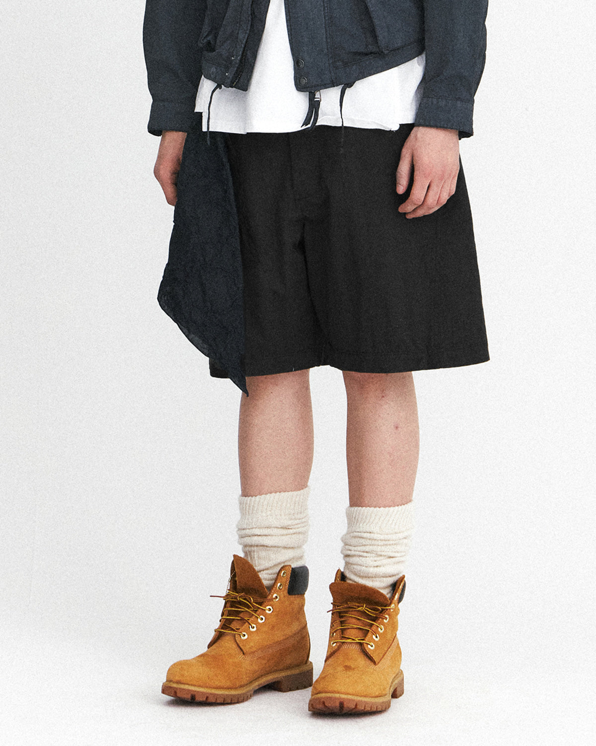 Eastlogue - Cinch Back Curved Shorts (Black) product image 3 | TRAB K-Fashion Australia